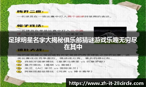 足球明星名字大揭秘俱乐部猜谜游戏乐趣无穷尽在其中